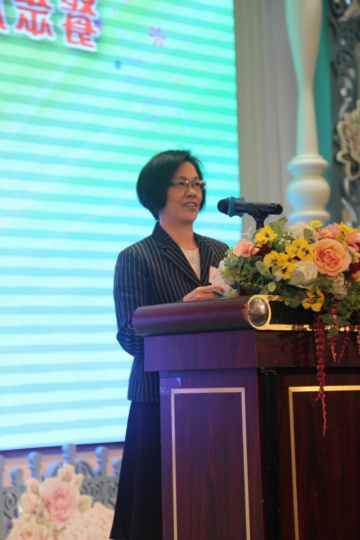 新任會長利葵燕在2018年周年會員聯歡聚餐致詞